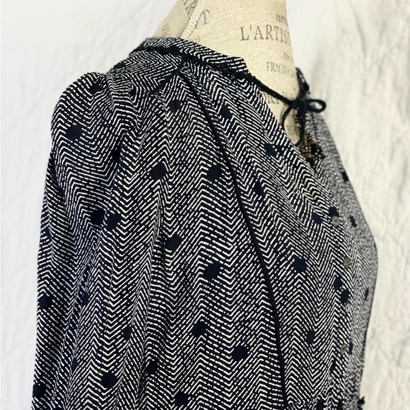 Anthropologie Polka Dot Striped Business Casual Oversize Dress - Picture 7 of 12